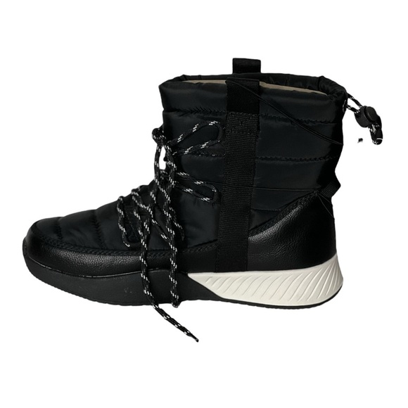 Time and Tru Women's Size 7 Winter Boots black white Puffy Drawstring New - Picture 6 of 11